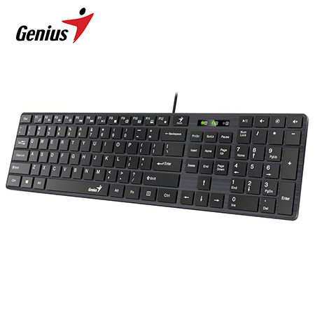 TECLADO GENIUS SMART SLIMSTAR 126 USB MULTIMEDIA SP BLACK (31310017401)